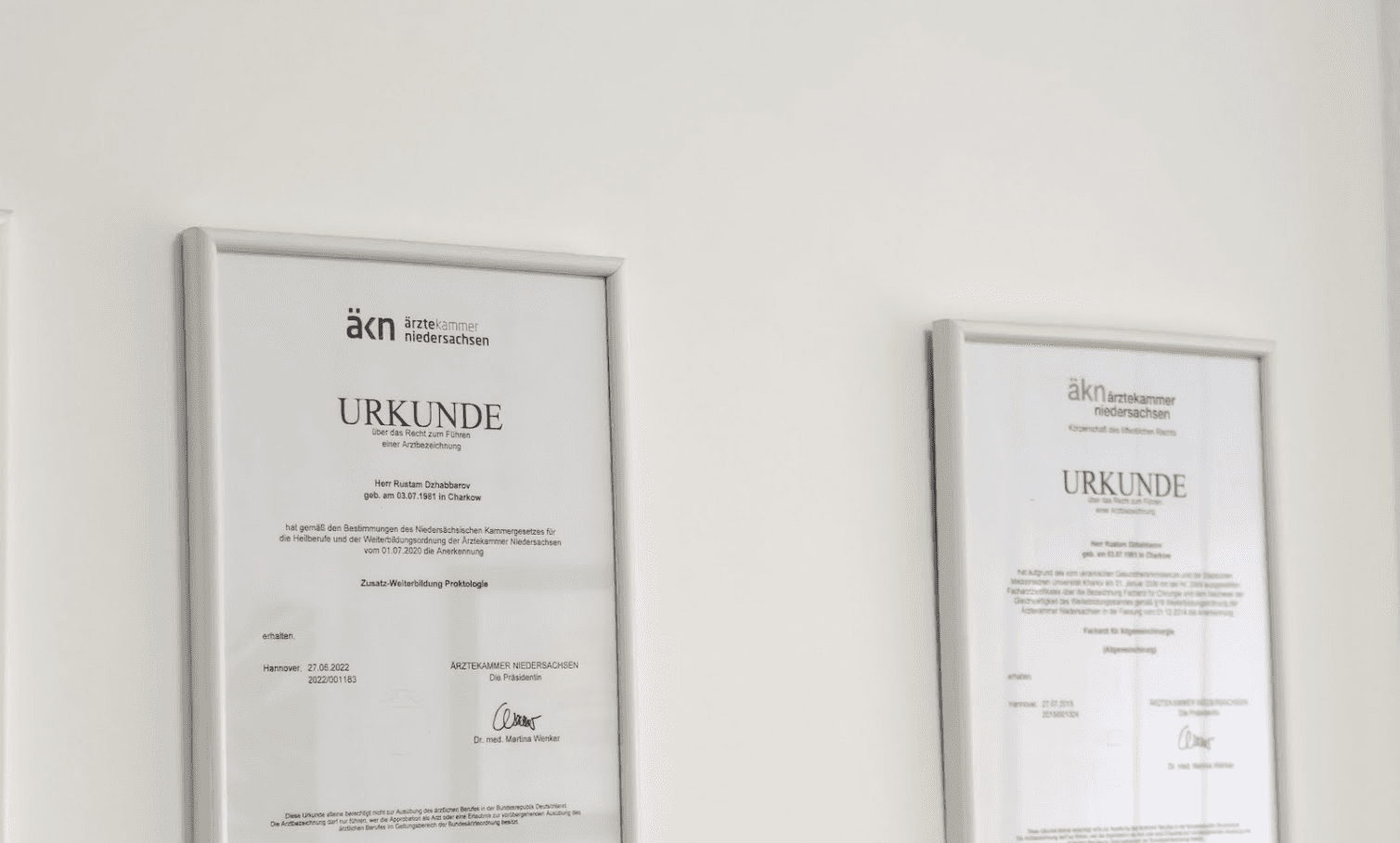 Zertifikat - Gemeinschaftspraxis Osnabrück