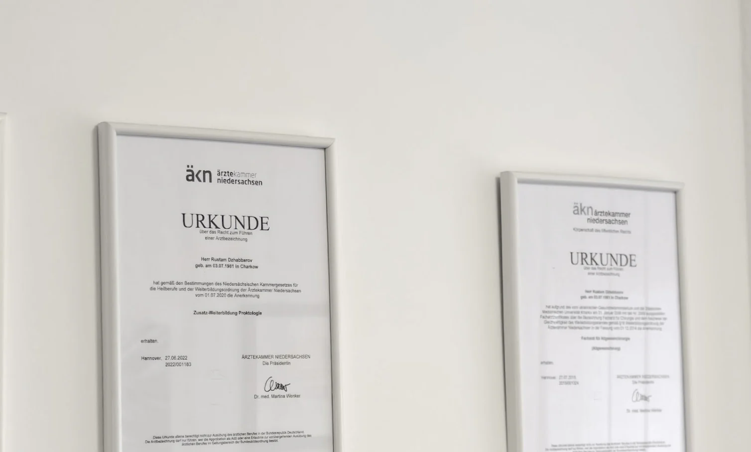 Zertifikat – Gemeinschaftspraxis Osnabrück